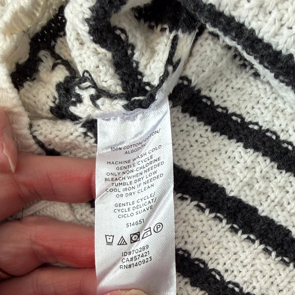 LOFT Monochrome Striped Crew Neck Sweater - Picture 4 of 4